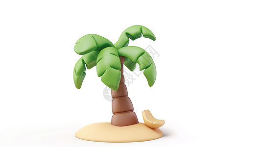 椰子树3D立体图标图片