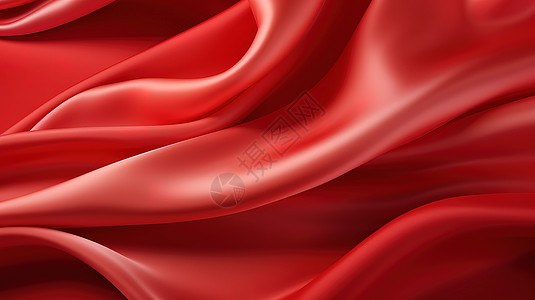 红色丝绸背景红色光滑丝绸纹理插画