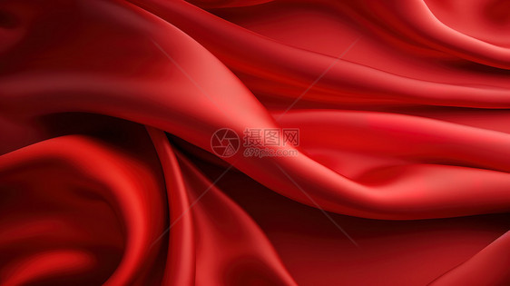 光滑红色丝绸纹理图片
