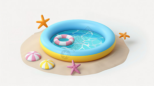 夏天泳池3D图片