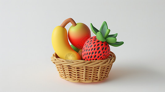 水果篮3D图标图片