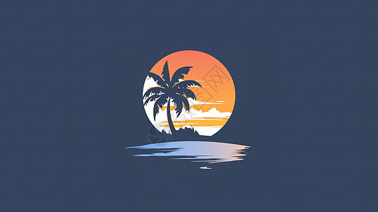 夏天椰子树标志图片