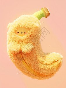 毛茸茸的卡通香蕉玩具图片