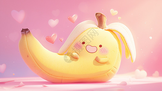 黄色软糯可爱的卡通香蕉精灵图片