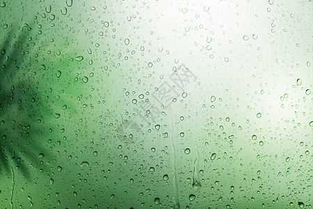 玻璃下雨绿色唯美雨滴背景设计图片