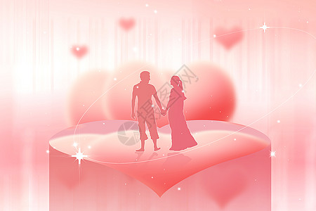 花情侣弥散风爱情节日主题背景设计图片
