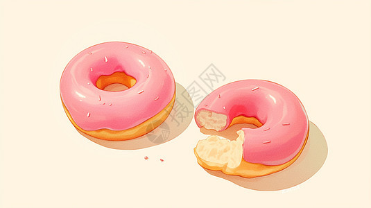 诱人的粉色卡通甜甜圈图片