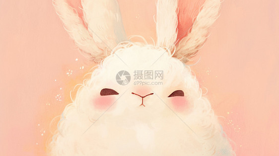 长耳朵可爱的卡通小白兔卡通头像图片