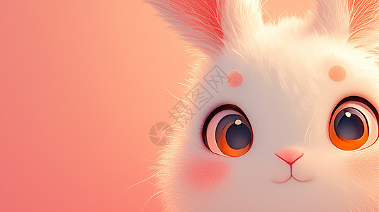 毛茸可爱的卡通小兔子形象图片