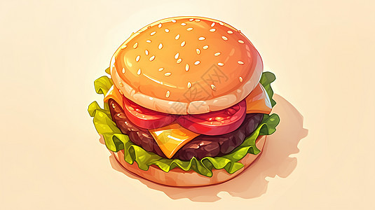 可爱美味的卡通汉堡图片