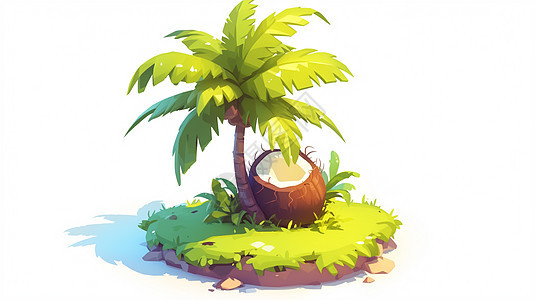 清新的卡通椰子树图片