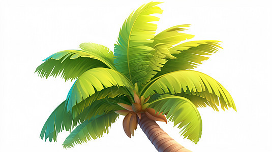 绿色的卡通椰子树图片