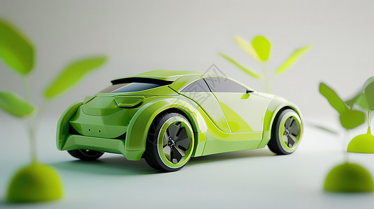 绿色3d新能源车辆图片