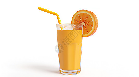 橙子汁3D图标图片