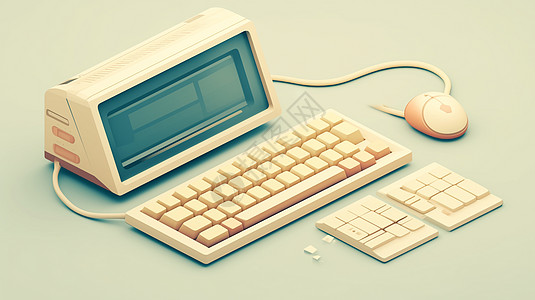 复古可爱的白色打字机背景图片