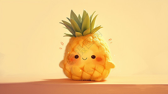 微笑的可爱卡通菠萝图片