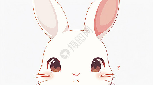 白色可爱的卡通白兔图片