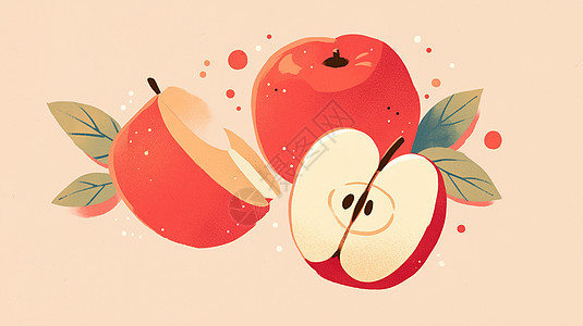 美味诱人的卡通苹果图片