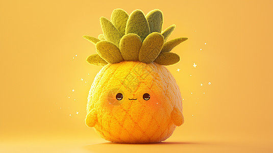 羊毛毡可爱的卡通菠萝图片