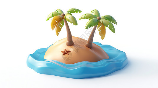 椰子树3D图标图片