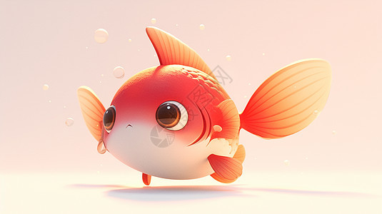 红色胖胖的可爱的卡通小鱼图片
