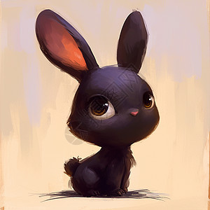 可爱的卡通小黑兔图片