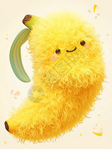 黄色毛茸茸的卡通香蕉玩具图片