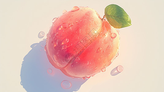 水润诱人的粉色桃子图片