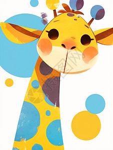 黄色可爱的卡通长颈鹿图片
