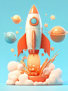 火箭3D图标图片