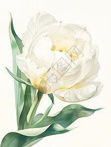一枝白色盛开的花朵图片