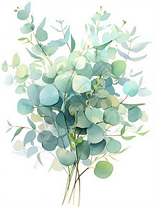 清新绿色卡通植物图片