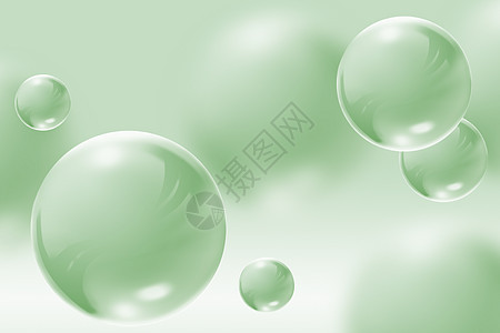 圆形泡泡清新绿色流体背景图片
