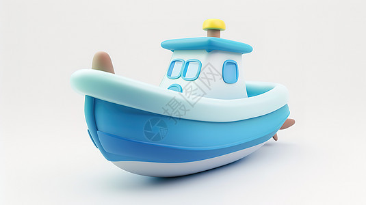 3D轮船卡通图标图片