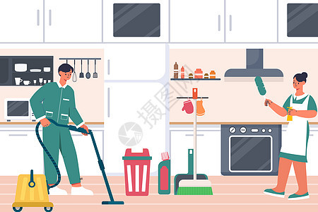 家政服务打扫厨房图片