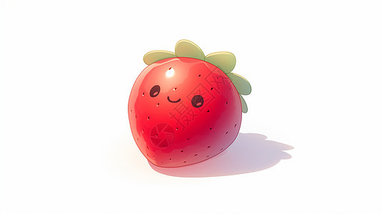 一大颗红色立体的卡通草莓图片