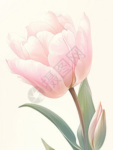 一大朵美丽的卡通郁金香花朵图片