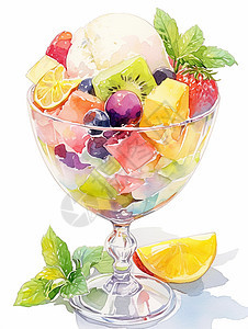 冰激凌水果杯图片