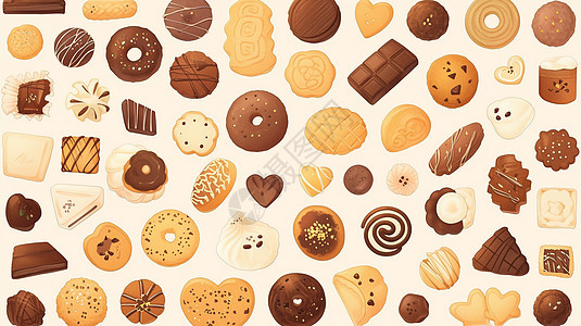 各种造型卡通巧克力饼干图片