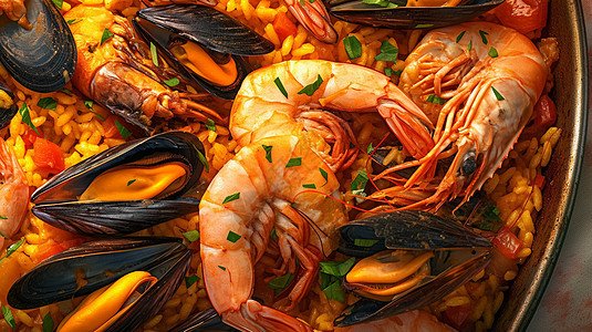 泰式美味诱人的海鲜饭图片
