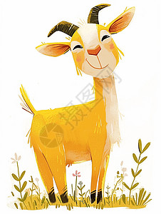 黄色可爱的卡通小羊图片