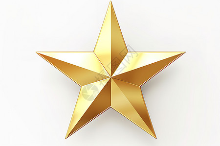 立体金色的五角星3D图片
