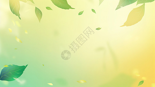 浅绿色清新夏天树叶背景图片
