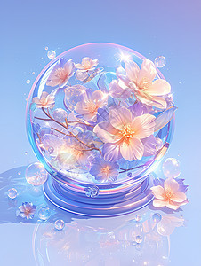 美丽的水晶花半透明图片