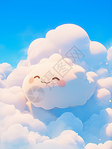 一朵微笑的卡通云朵图片