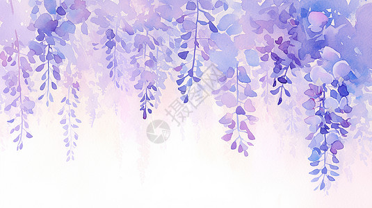 紫色薰衣草卡通花朵背景图片