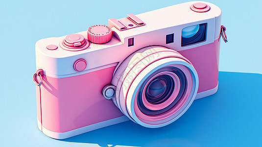 粉色可爱的照相机图片