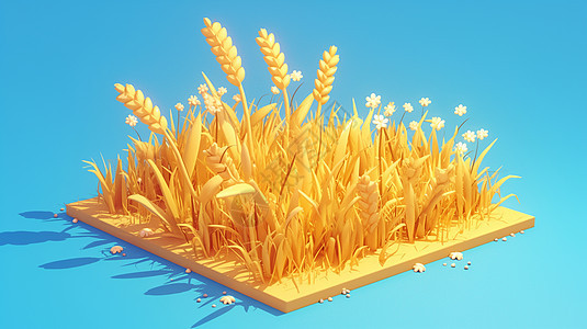 金黄色麦子地节气图片