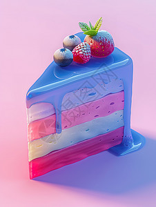 一块水果蛋糕3D图片