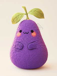 羊毛毡紫色的卡通茄子图片
